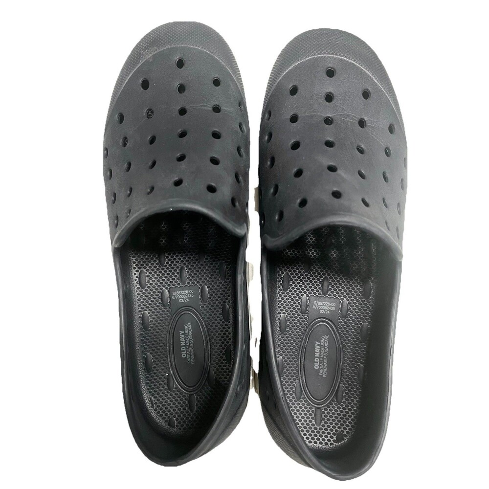 Old Navy Boys Youth Shoe Size 3/4 Blue Perforated Slip-On Waterproof Shoes EUC